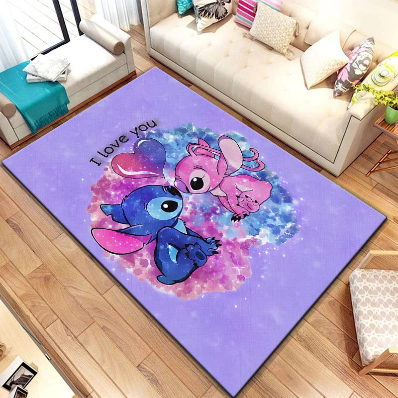 3D Star Stitch Anime Floor Rug