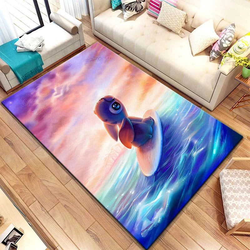 3D Star Stitch Anime Floor Rug