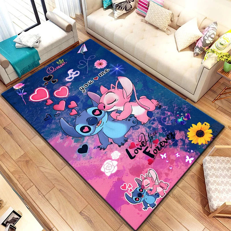 3D Star Stitch Anime Floor Rug