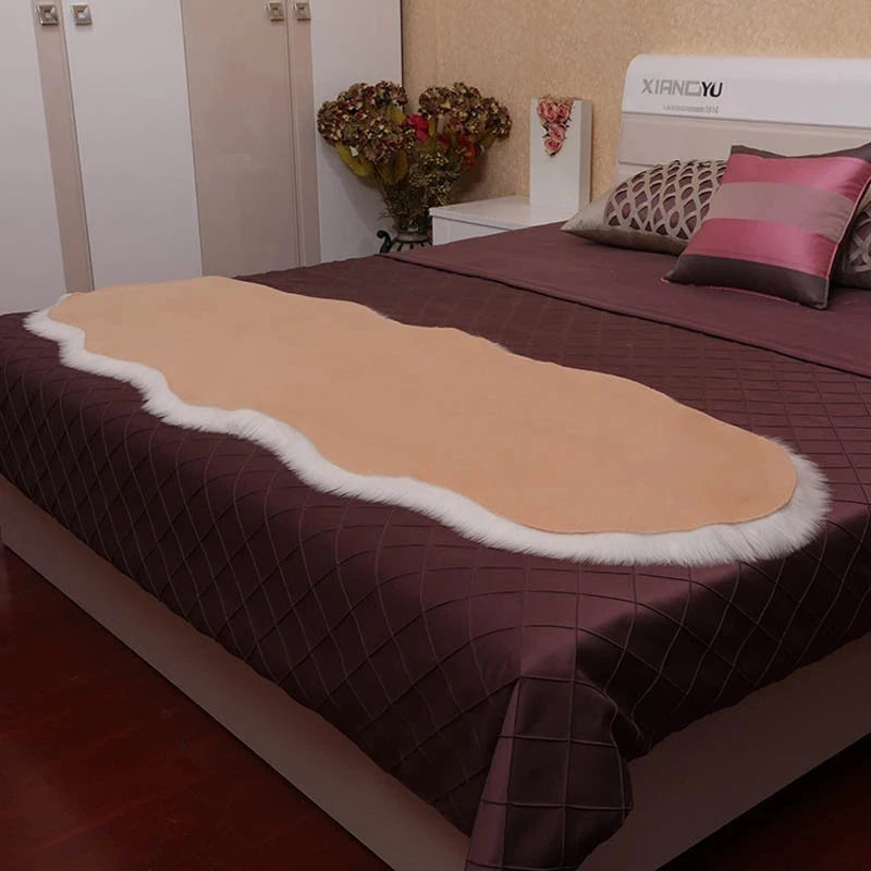 Plush White Sheepskin Bedroom Rug