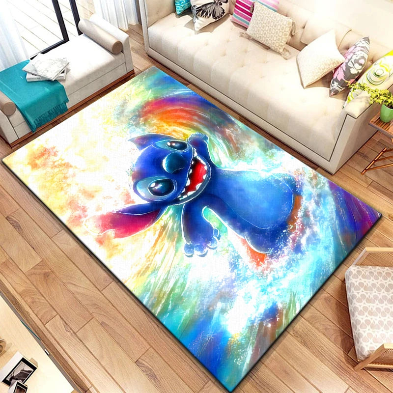 3D Star Stitch Anime Floor Rug