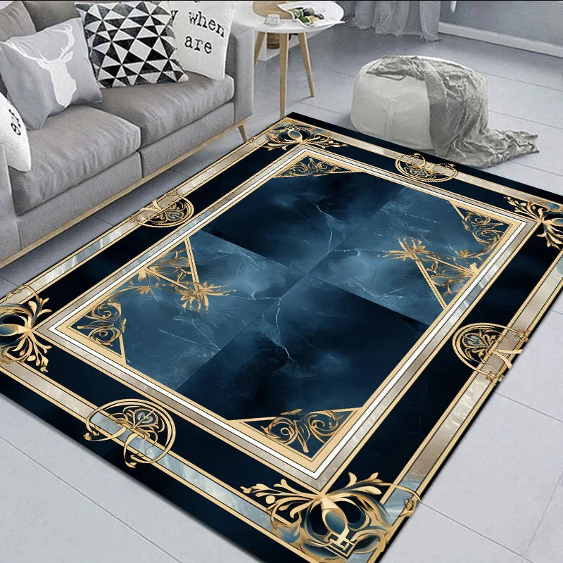 Luxury Black Gold Area Rug