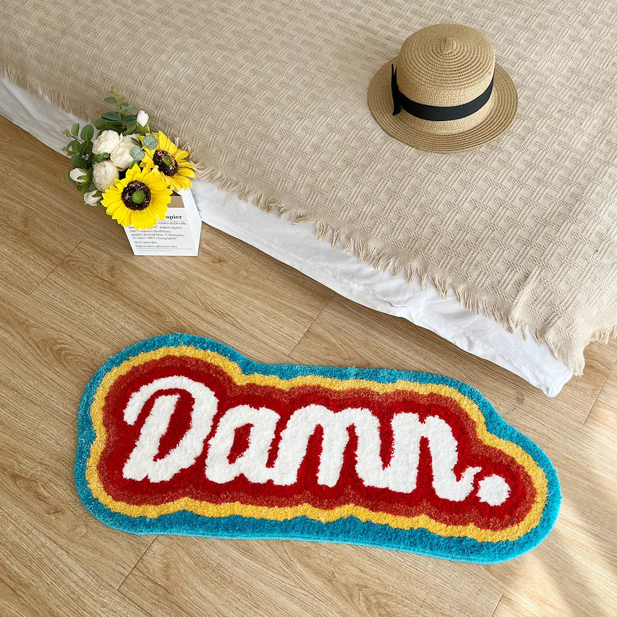 Rainbow Letter Handmade Tufted Rug