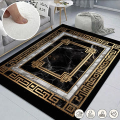 Luxury Black Gold Area Rug