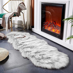 Plush White Sheepskin Bedroom Rug