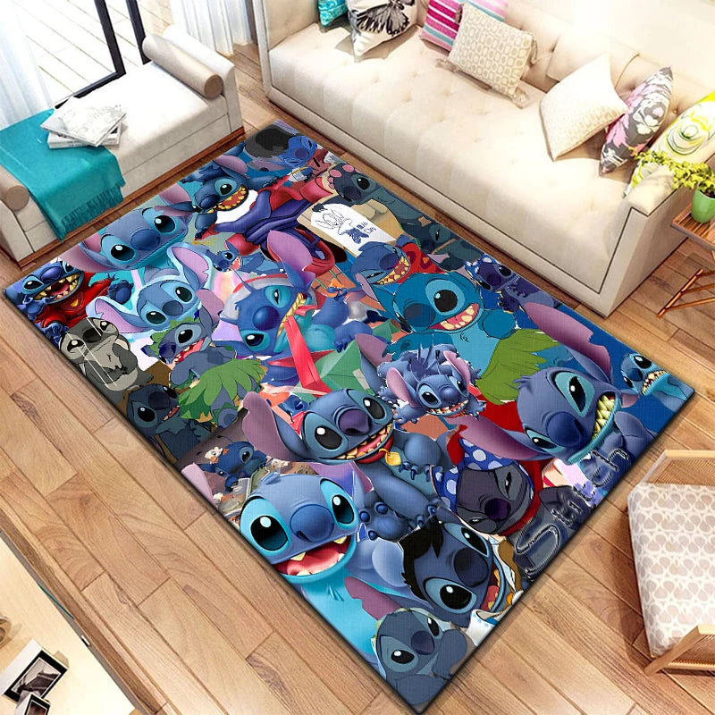 3D Star Stitch Anime Floor Rug