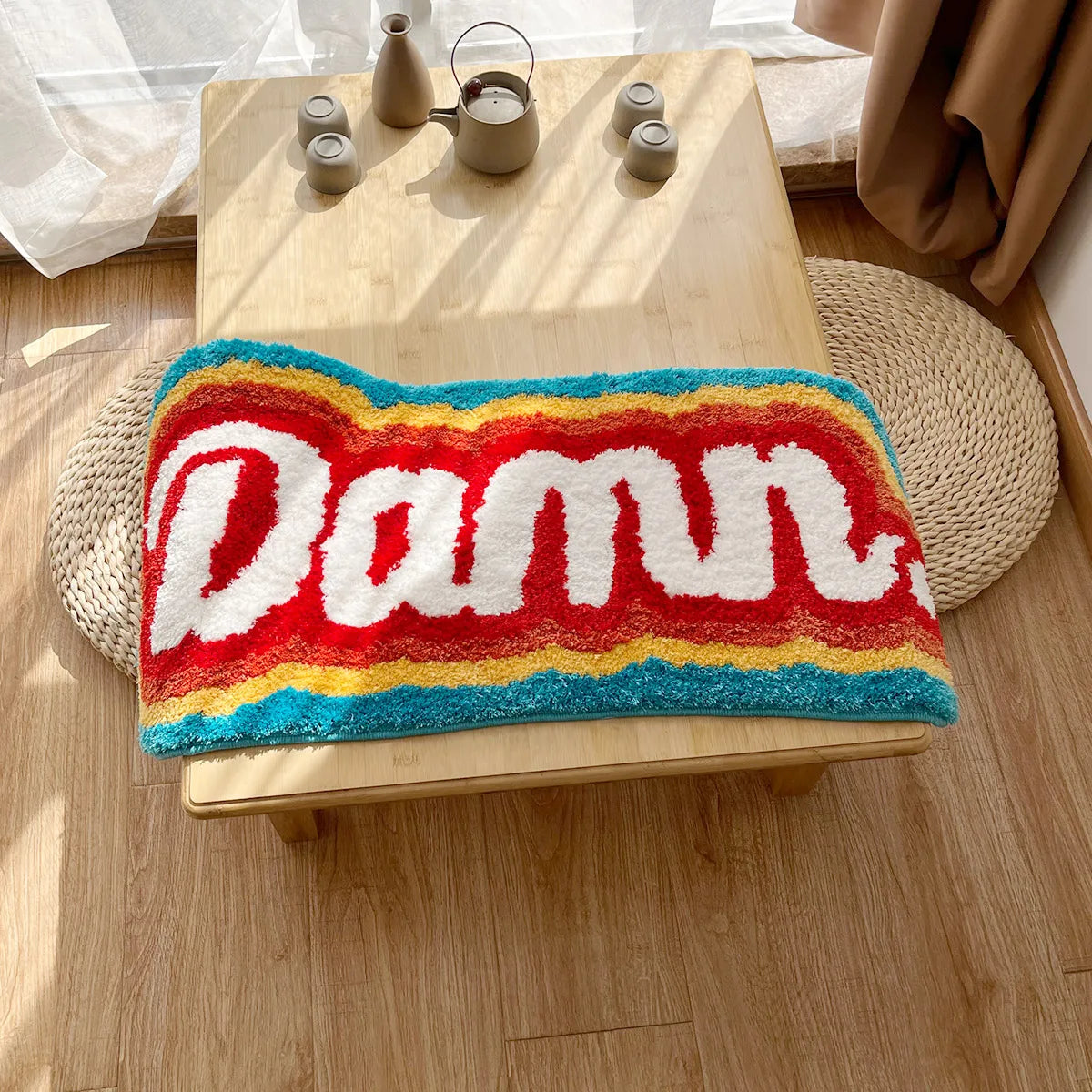 Rainbow Letter Handmade Tufted Rug