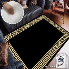 Luxury Black Gold Chinese Rug