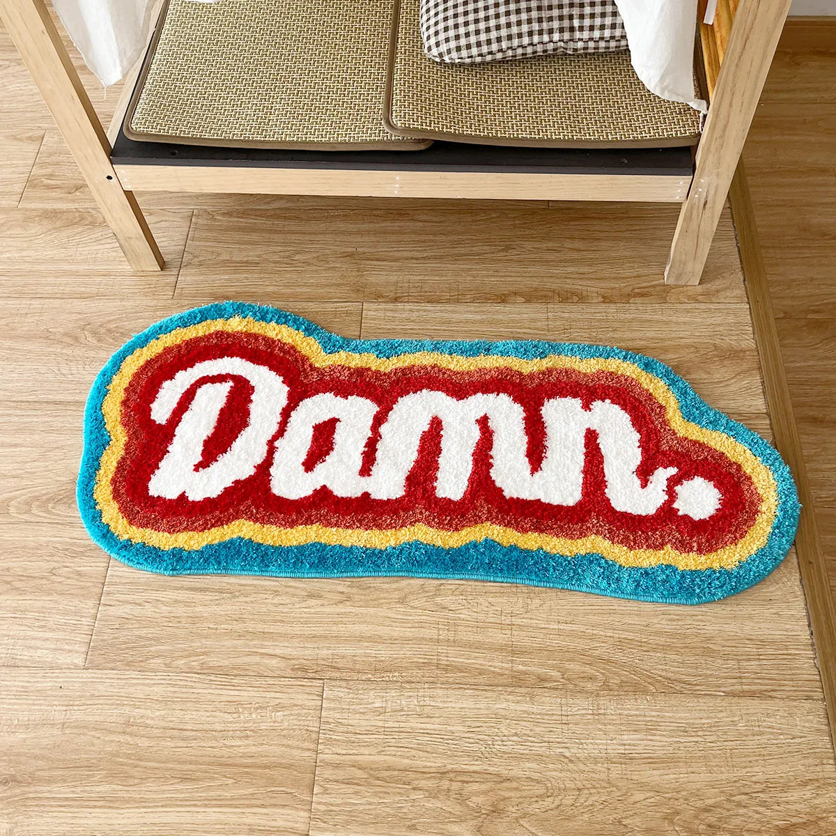 Rainbow Letter Handmade Tufted Rug