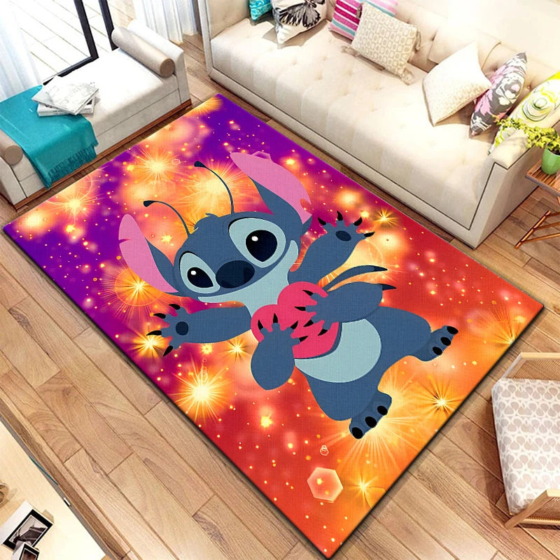 3D Star Stitch Anime Floor Rug