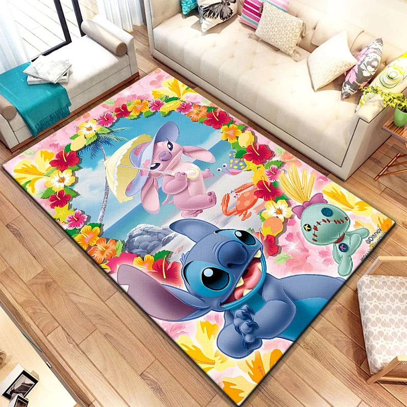 3D Star Stitch Anime Floor Rug